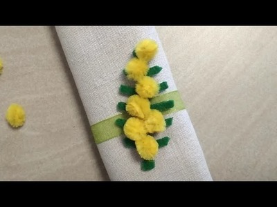 Festa della donna, facilissimo segnaposto mimosa con scovolino giallo.women's day mimosa place card