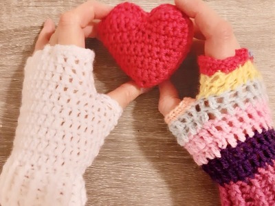 Crochet Guanti senza dita facilissimi. Finguerless gloves