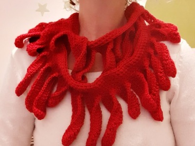 Crochet  Uno scaldacollo romantico e veloce con un solo gomitolo