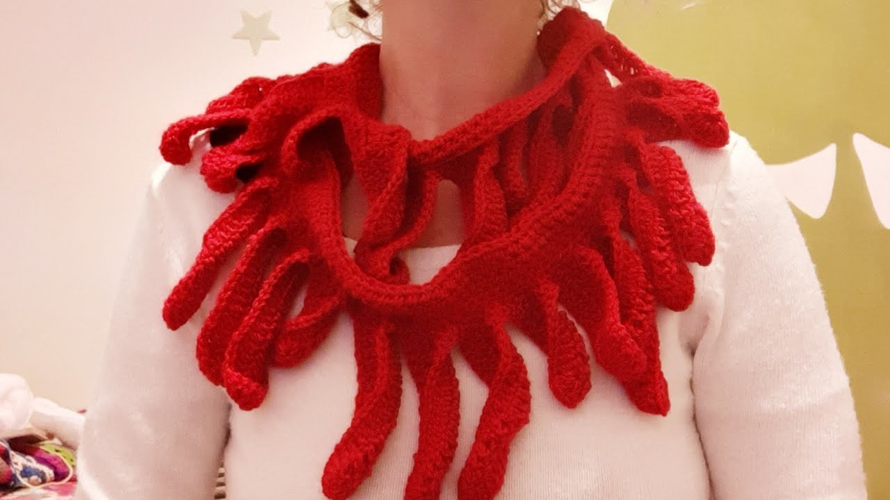 Crochet  Uno scaldacollo romantico e veloce con un solo gomitolo