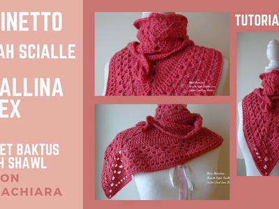 Uncinetto Kefiah Corallina Lurex #1 Crochet Kefiah Baktus Ganchillo Bufanda maisonmariachiara