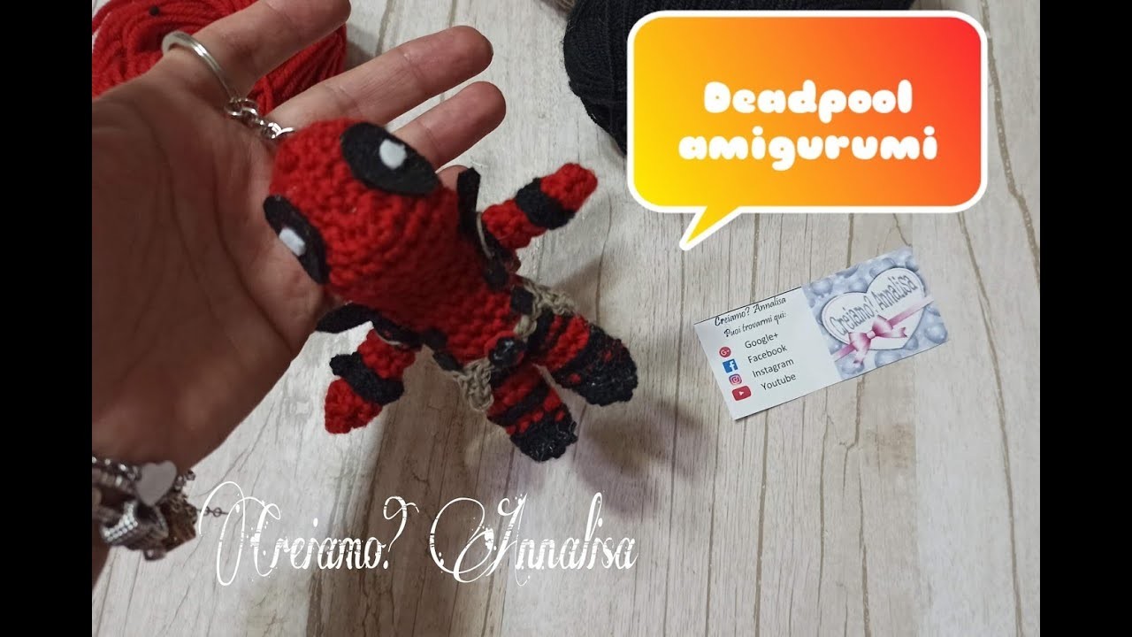 Amigurumi Dearpool portachiavi uncinetto crochet