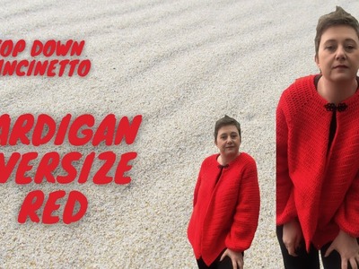Tutorial Uncinetto - Cardigan Oversize "RED" - Top down  - Taglio asimmetrico - La Vale Crea