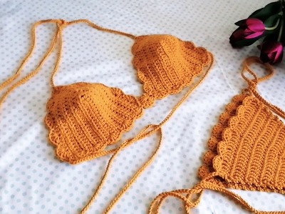 Crochet bikini swimmwear (häkeln bikini bra top)