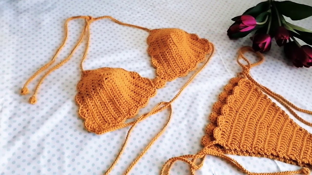 Crochet bikini swimmwear (häkeln bikini bra top)