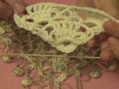 Tutorial a crochet di scialle  a V  con  rifinitura e punto TRAMA LAGGERA