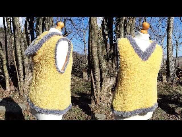 Tutorial uncinetto Gilet con cappuccio e scollo a V 2