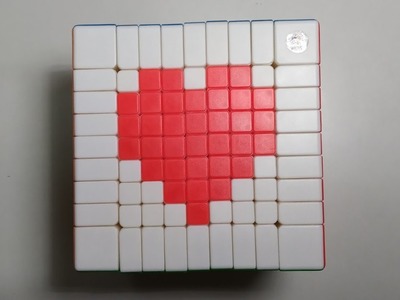 Valentine's special 9×9 rubik's cube pixel art