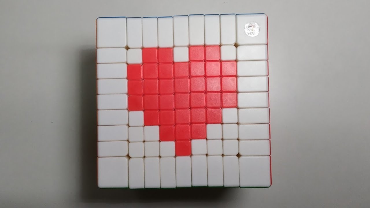 Valentine's special 9×9 rubik's cube pixel art