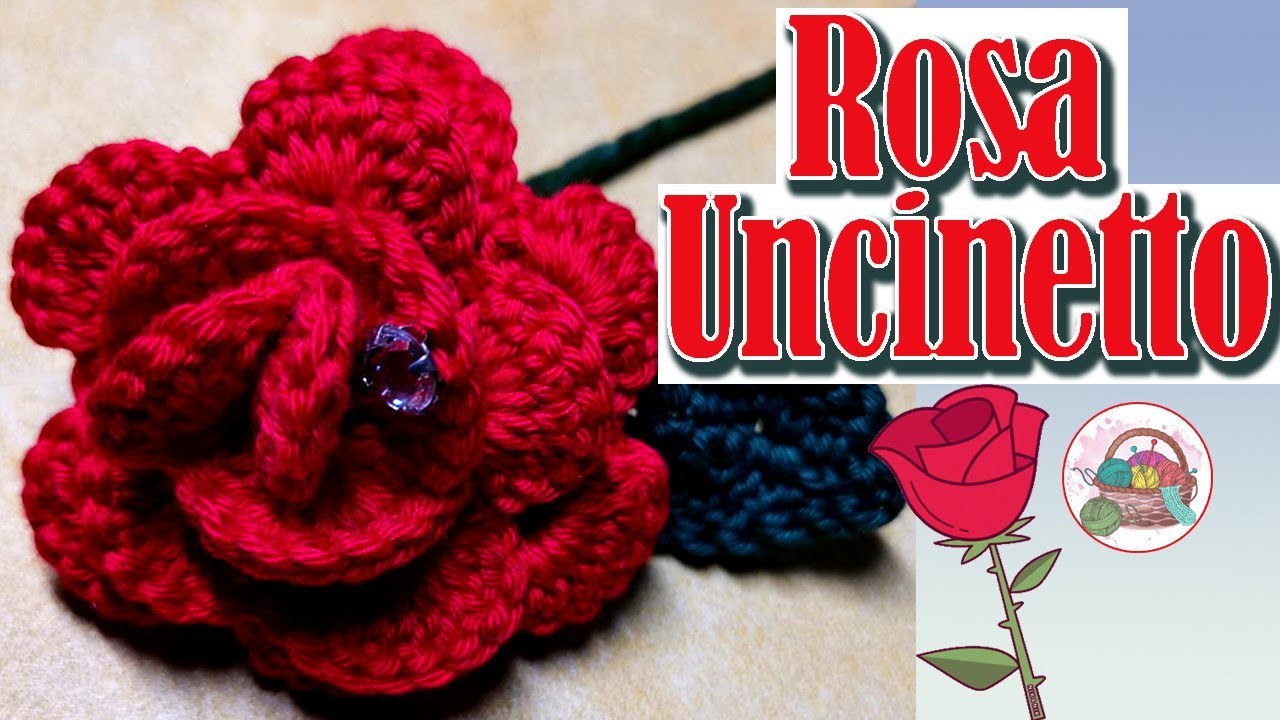 ROSA UNCINETTO FACILE  - Tutorial rosa uncinetto semplice con petali