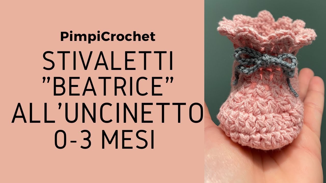 Stivaletti "Beatrice" all'uncinetto 0-3 mesi |PimpiCrochet|