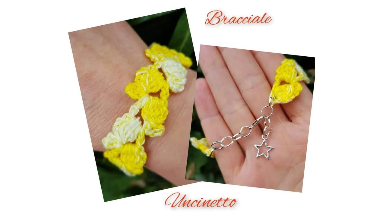 TUTORIAL:Bracciale facilissimo per principianti ad uncinetto.Bracciale estivo ad uncinetto!