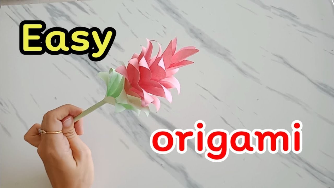 DIY paper flower ???? origami paper flower Siamese flower |paper craft Siam lotus (curcuma)