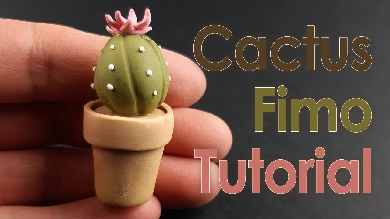 Fimo per principianti | Pianta di cactus in miniatura | Polymer clay for beginners | Tutorial