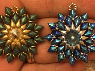 Ice pendant. earrings Ciondolo e orecchini con perline diamond duo o gemduo