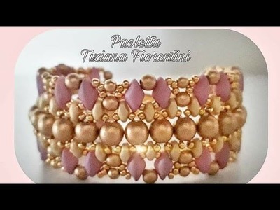 Tutorial bracciale Paoletta con  perle superduo gemduo e rocailles