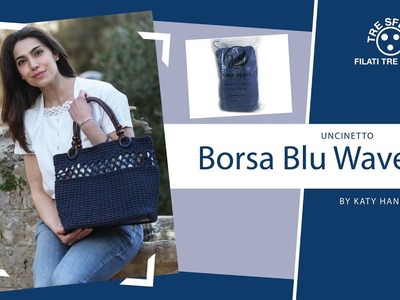 Borsa Blu Waves Swan crochet