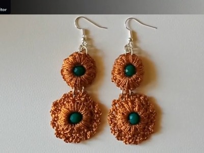 Orecchini in crochet springtime gioielli tessili handmade
