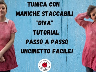 Tutorial Uncinetto - Tunica con maniche staccabili - Punto traforato