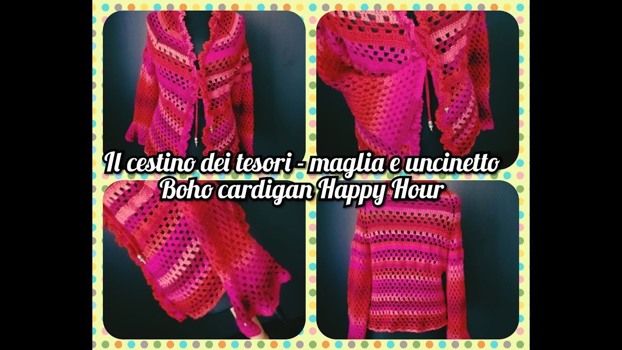 Uncinetto-crochet boho Cardigan Happy Hour - senza cuciture - seconda parte