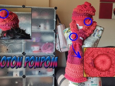 Decorativo boton ponpom a crochet (SUPER FACIL y RAPIDO) paso a paso en español divertido y original