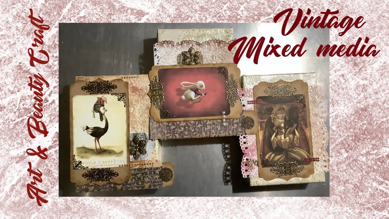 RICICLO: come utilizzare vecchie scatole- Quadro vintage mixed media