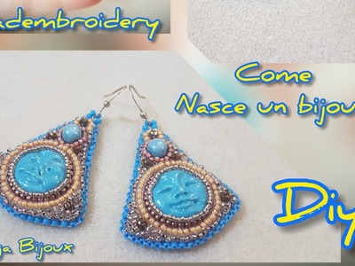 Tutorial orecchini "AZURE"  tecnica beadembroidery