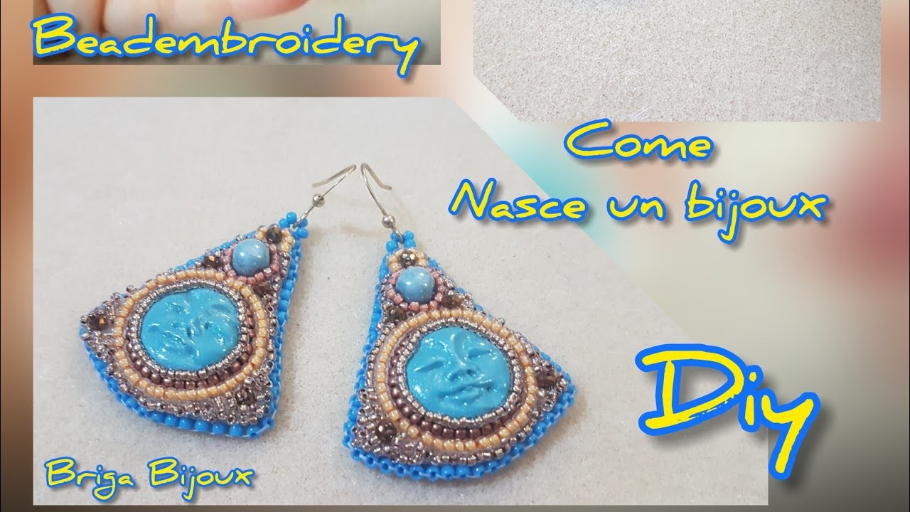 Tutorial orecchini "AZURE"  tecnica beadembroidery