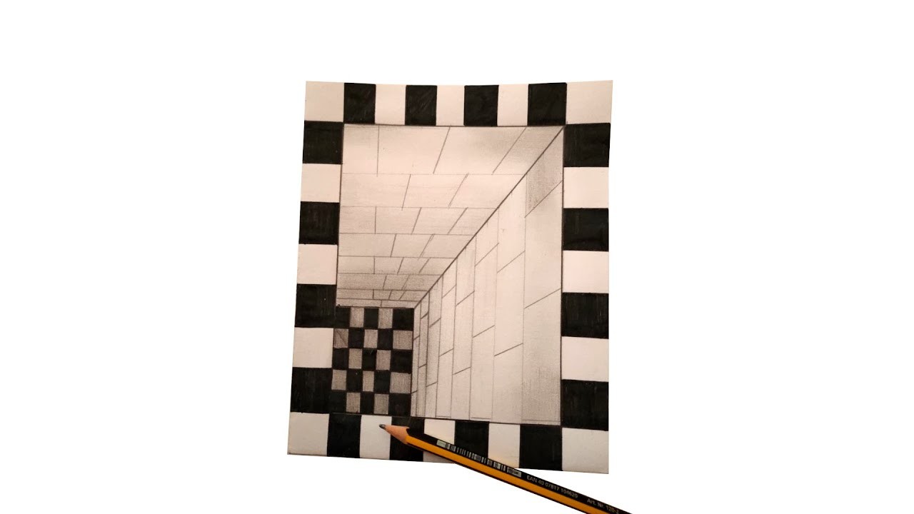 Come disegnare una semplice illusione ottica, buco3D. Very Easy!!! 3D Trick art On Paper.3D Drawing