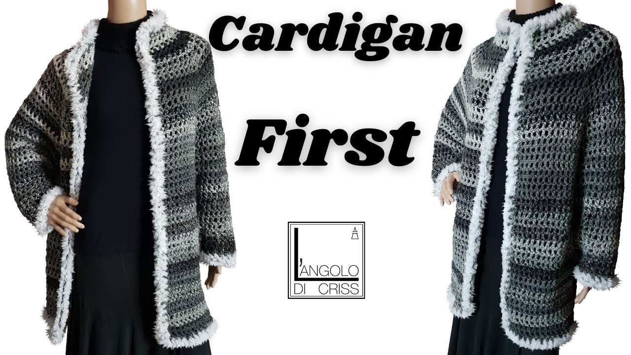 TUTORIAL cardigan all'uncinetto "FIRST" - TOP DOWN