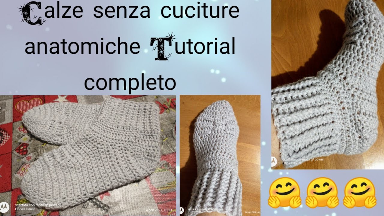 #Uncinetto facile #Easy crochet #Anatomical seamless sock  #Calza senza cuciture  Tutorial completo