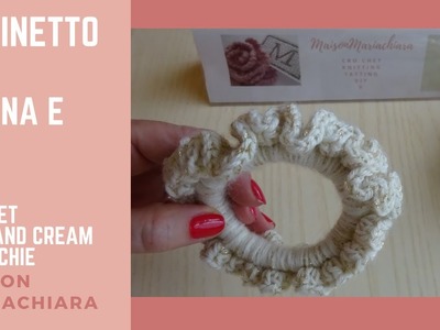 Uncinetto Panna e Oro Bracciale Ferma Capelli Crochet Scrunchie Gold and Cream maisonmariachiara