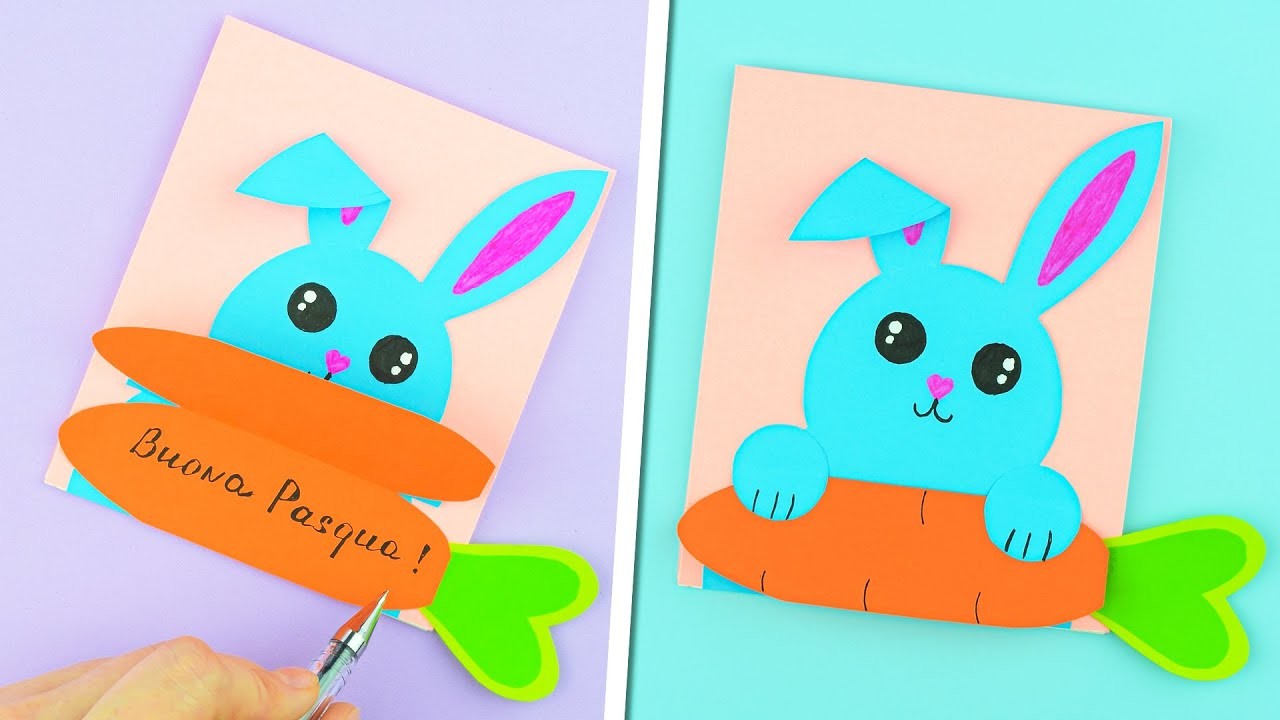 Biglietto di auguri Buona Pasqua fai da te | Lavoretti con la carta tutorial | DIY Paper craft