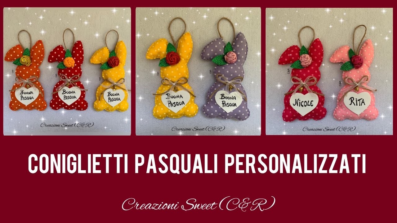 Coniglietti di Pasqua coloratissimi da appendere e personalizzare