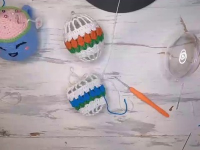 Tutorial uovo di Pasqua trasparente rivestito ad uncinetto con punto tulipano