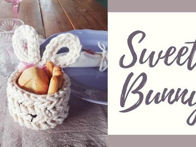 Coniglietto porta pane ad uncinetto | punto lisca di pesce | fish bone stitch crochet bread box