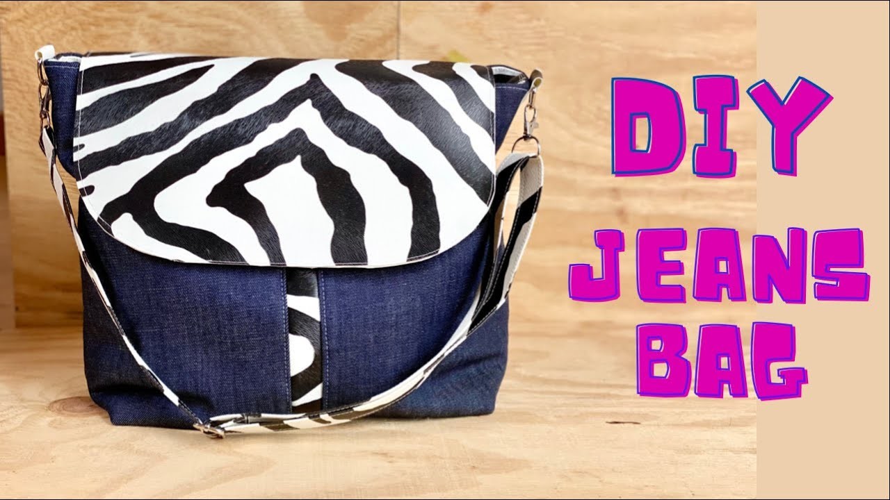 TUTORIAL BORSA in tessuto di JEANS ed ECOPELLE fai da te | DIY How to sew a BAG in JEANS