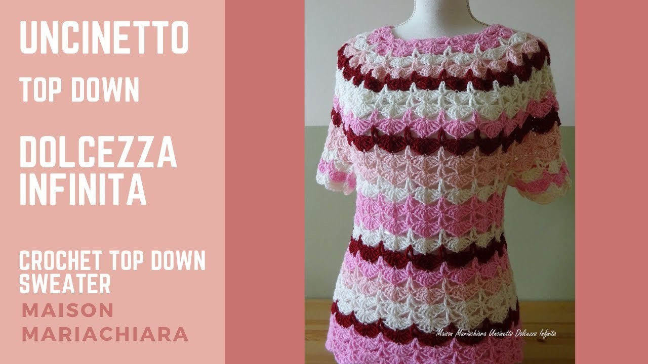 Uncinetto Dolcezza Infinita Maglia Top Down Crochet Sweater Ganchillo Blusa (SUB) maisonmariachiara