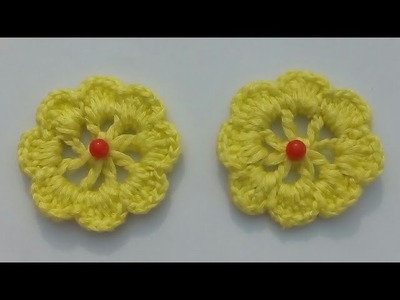 Easy Crochet Flower tutorial.কুশিকাটার ফুল