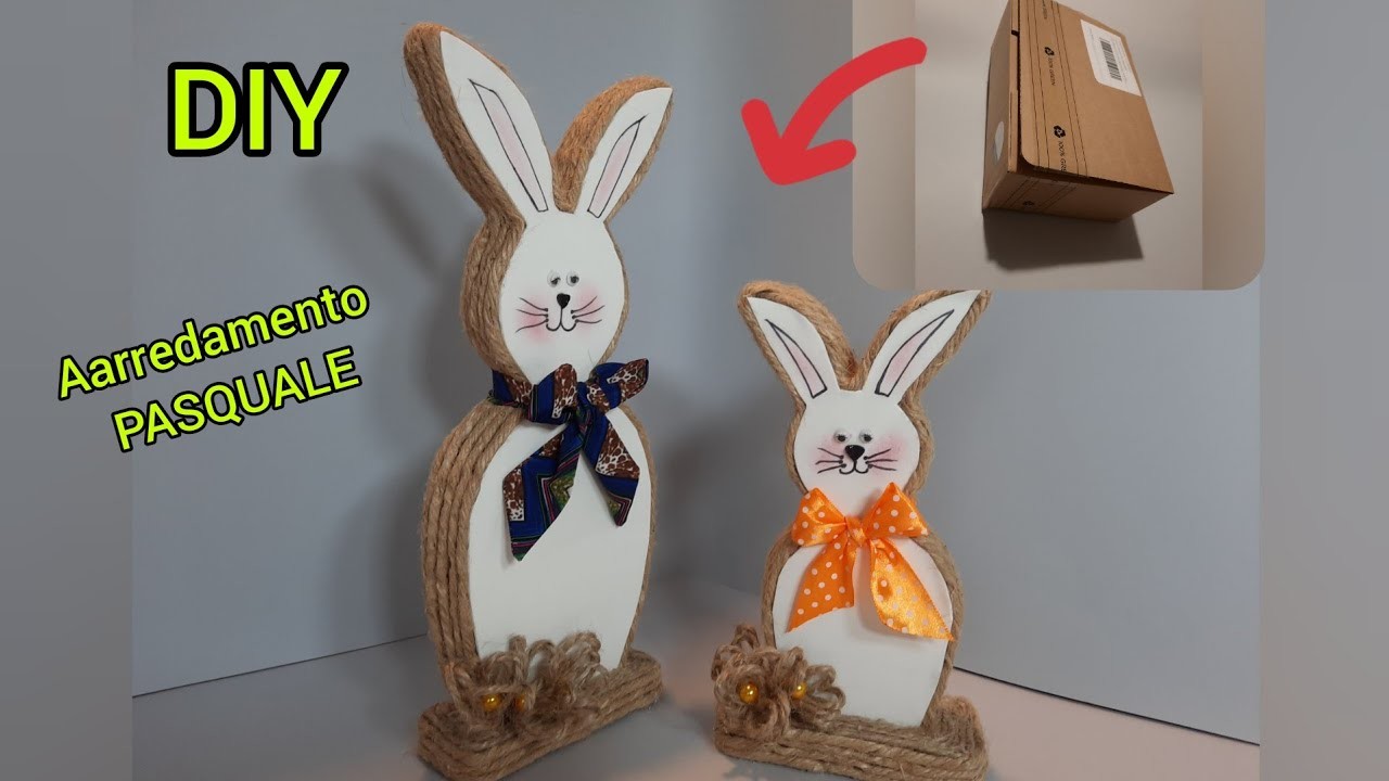 Tutorial: Coniglietti di Pasqua.idea riciclo cartone.????Пасхальный заяц из картона