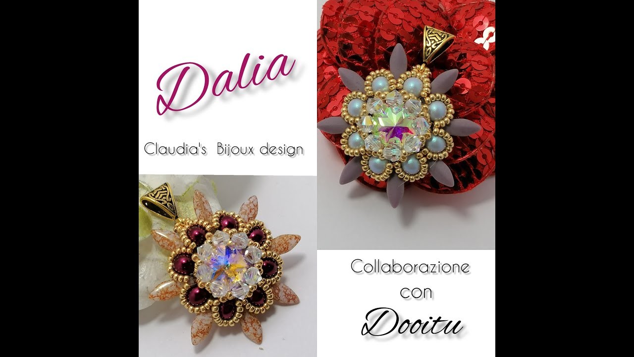 Tutorial DALIA collaborazione con DOOITU #swarovski #miyuki #rivoli #daghe