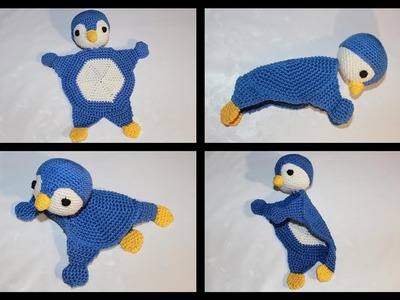 Doudou bambini uncinetto pinguino