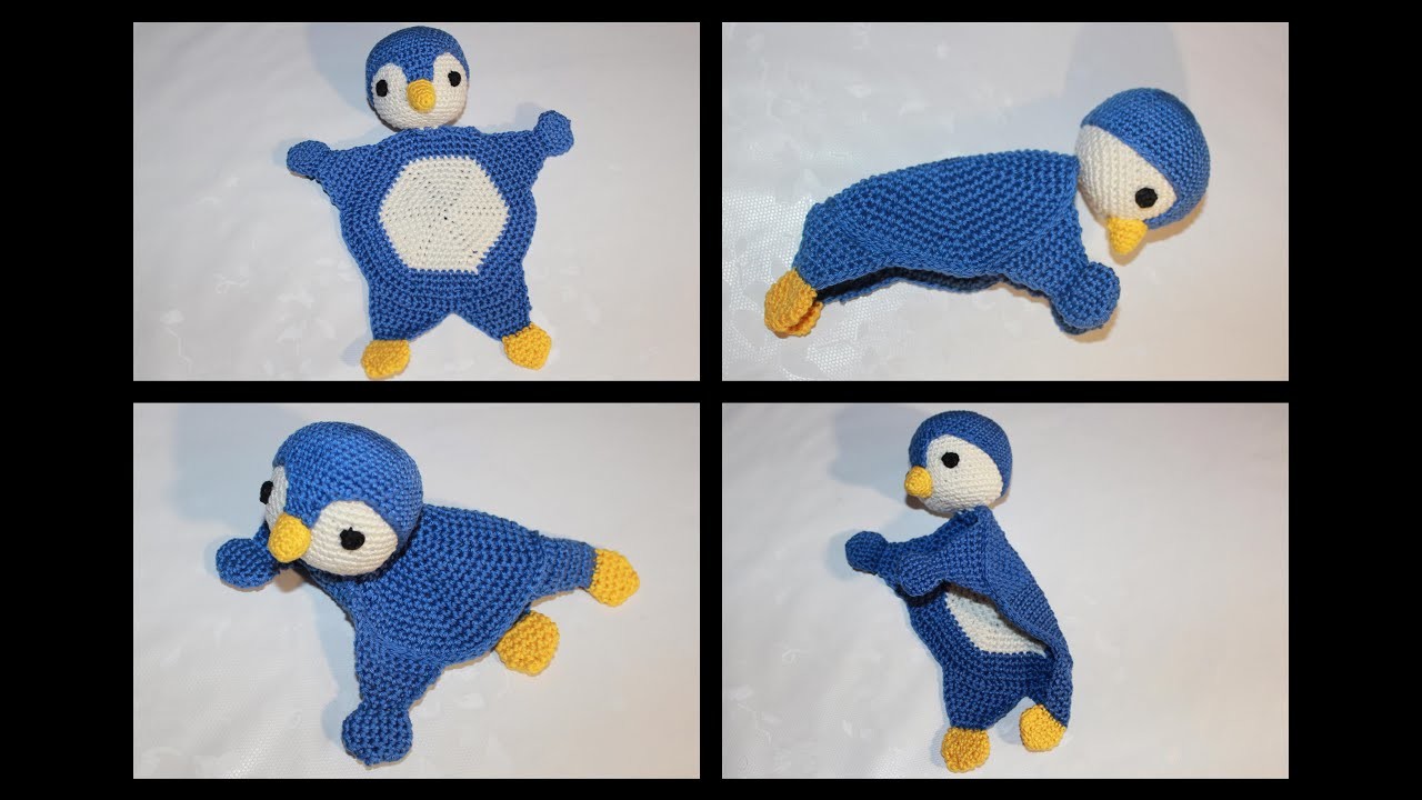 Doudou bambini uncinetto pinguino