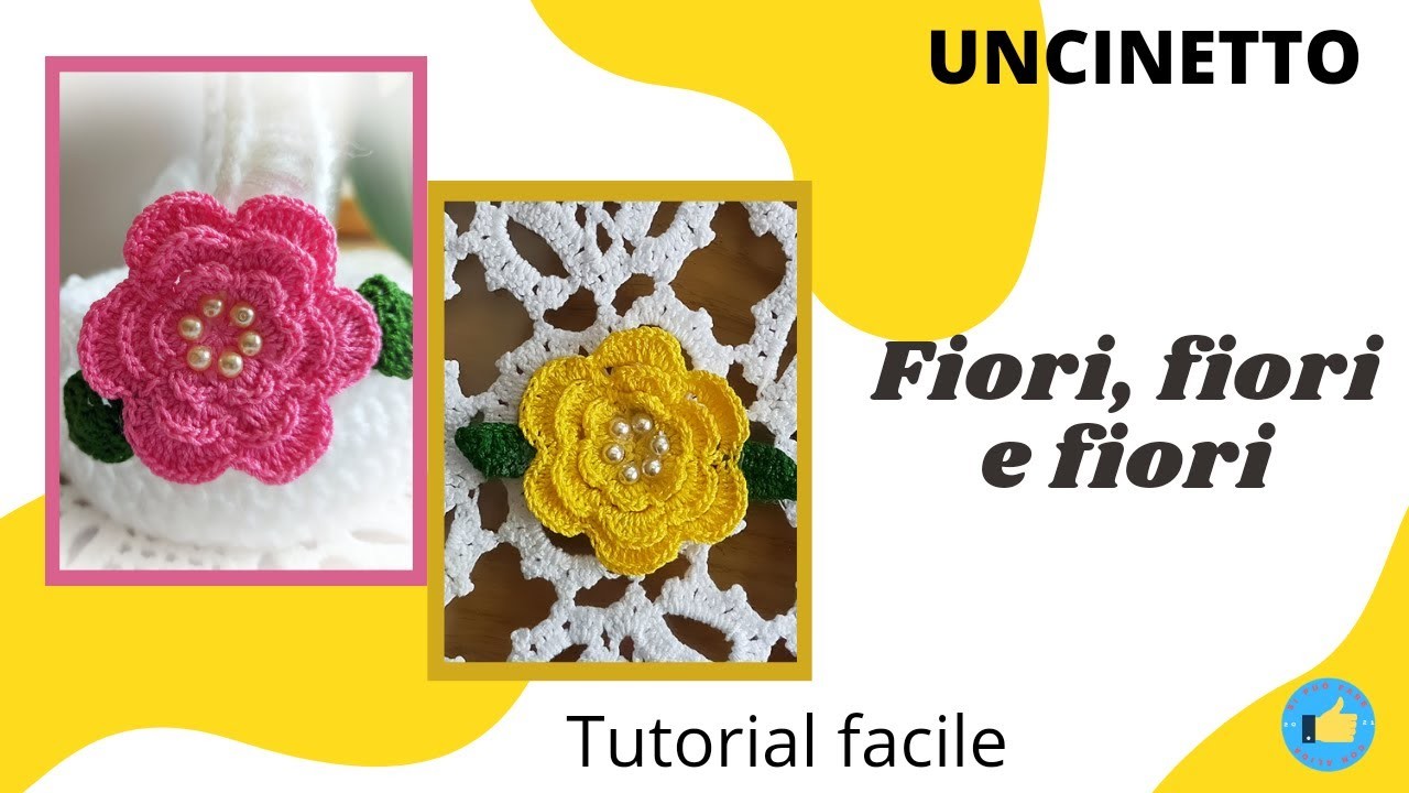 Fiori colorati all'uncinetto con schema. Colorful crochet flowers. Tutorial with pattern.