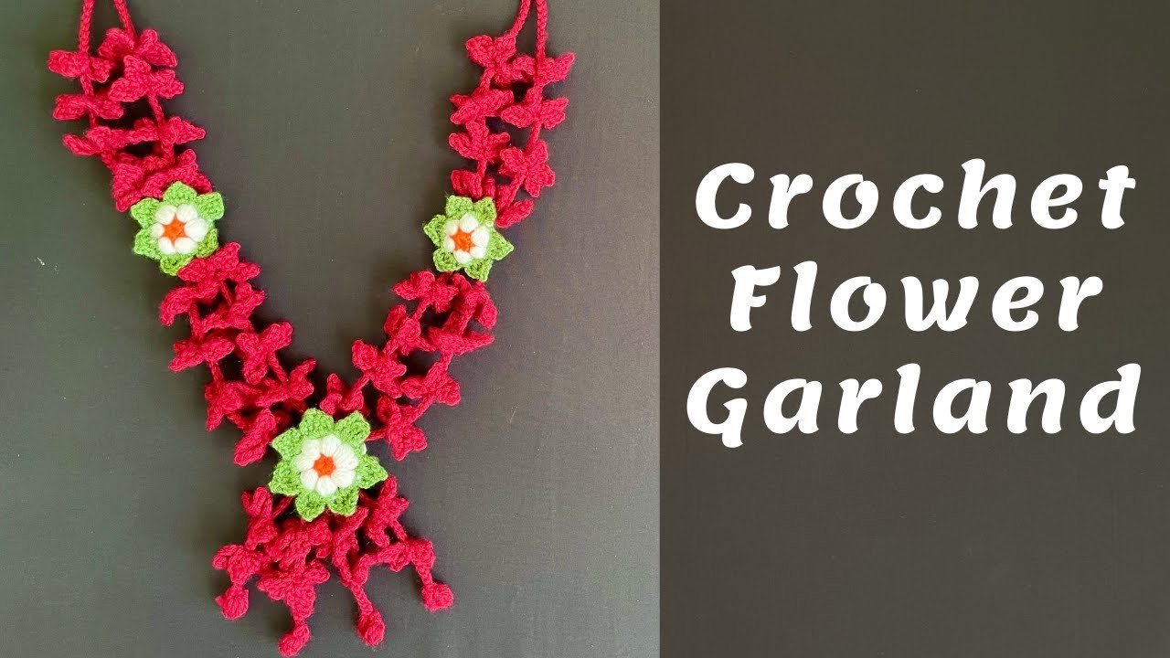 How to crochet a Red Flower Garland | Puja Garland for God