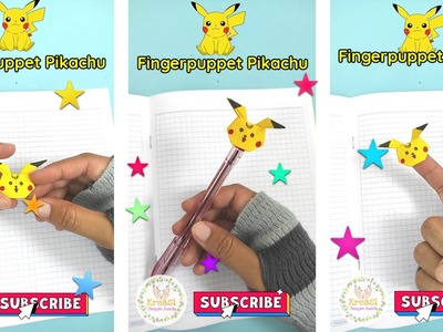 Origami Fingerpuppet Pikachu Pokemon | Tutorial Cara Membuat Boneka Jari | DIY Papercraft Hiasan