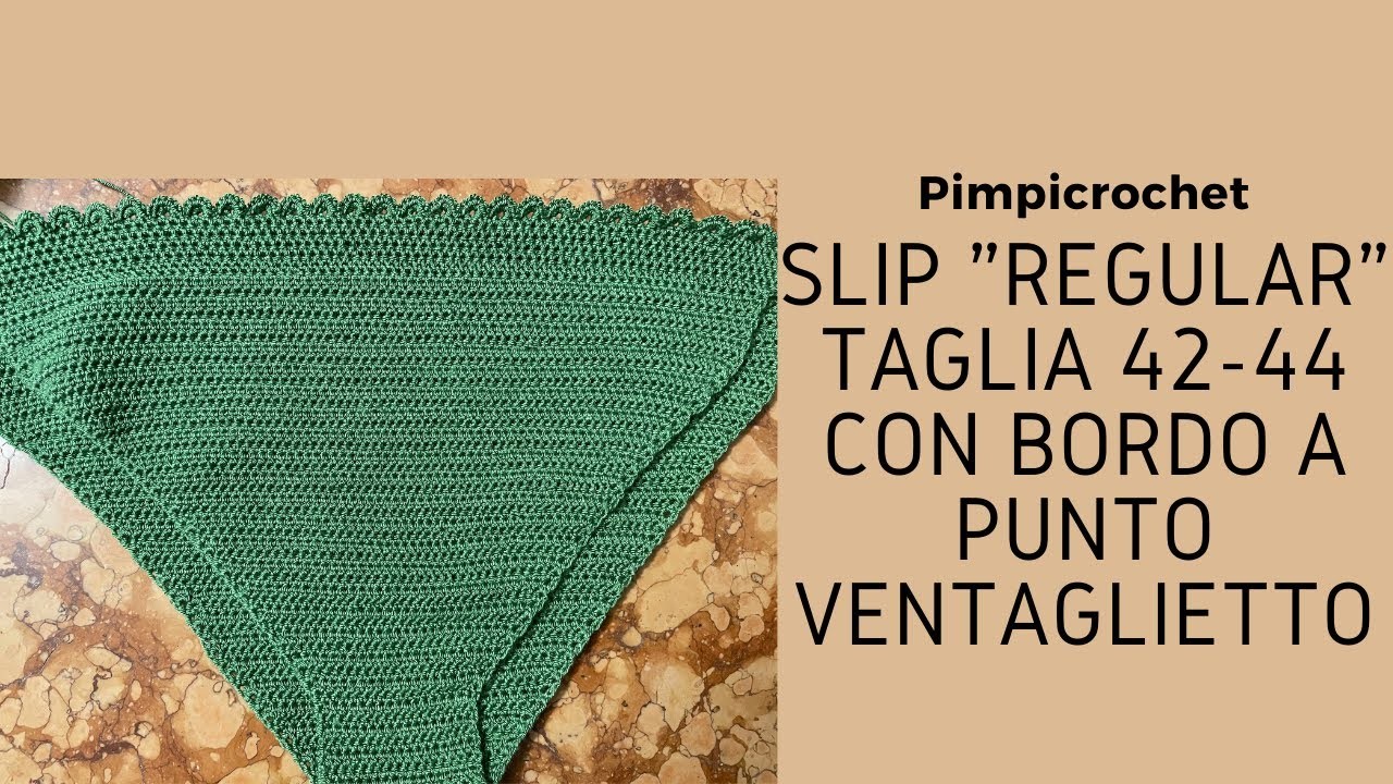 Slip bikini “regular” taglia 42.44 con bordo a punto ventaglietti all’uncinetto| PimpiCrochet |