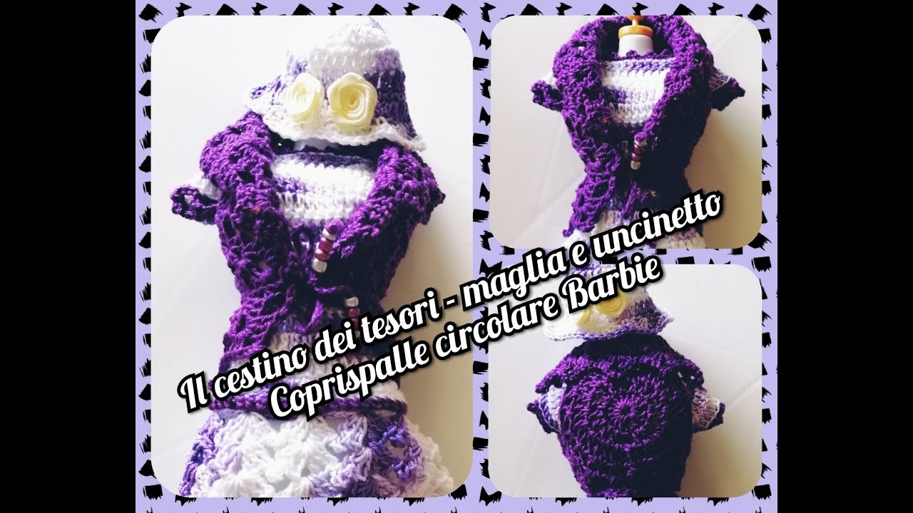 Uncinetto.crochet Coprispalle circolare Barbie (nuovo!! Con scritte descrittive dei vari passaggi)