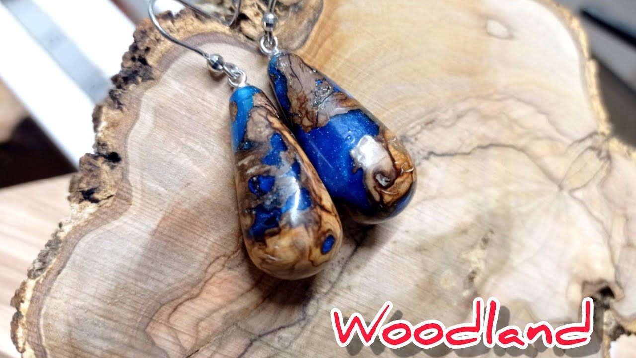 DIY resin wood earring in just 5 minutes. orecchini in legno e resina in soli 5 minuti