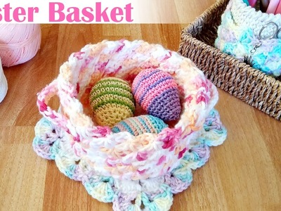 [ENG SUB] Easy Crochet Basket with handles - Canasta Multiuso Fácil - Cesta Canasto Organizador
